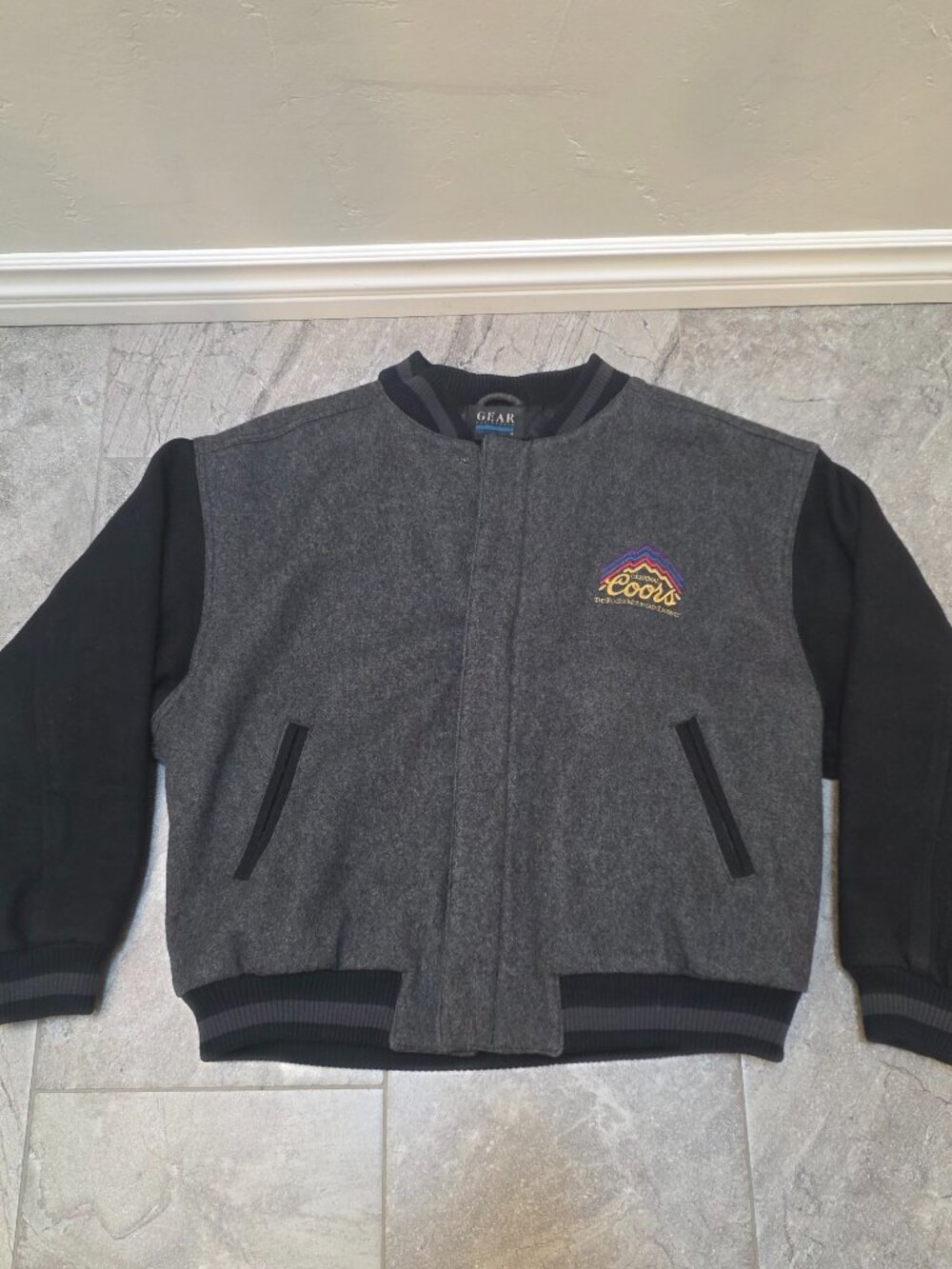 rare Legend VTG COORS APPAREL Men's Sz XL Wool Leather Letterman Jacket